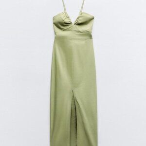 Zara Linen Blend Midi Dress